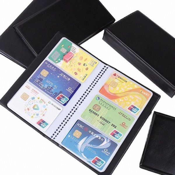 Cartes en cuir chaudes ID Titulaire de la carte de crédit Papier Craft Book Case Organisateur Busin Collecti Storage Ctainer 40/120/180/240 44Ea #