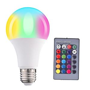 Hot LED Kleurveranderende Afstandsbediening Lamp Lamp LED Kleurrijke RGB Kleur Gloeilamp Plastic Geklas Aluminium Slimme Bulb