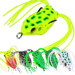 Leurre de pêche Laser en plastique souple grenouille réaliste, appât artificiel flottant avec corps creux, crochet pour poisson noir, 4.5g, 5cm