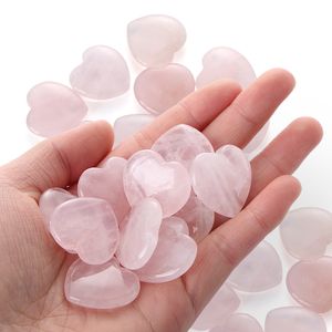 Hot Love Heart pierre Turquoise Rose Quartz Pierre Naturelle Ornements Main Poignée Pièces DIY Pierres Collier Accessoires 20mmx6mm