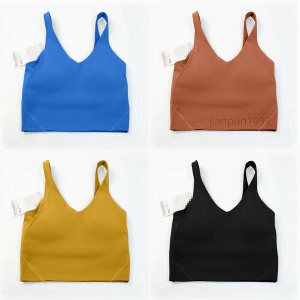 Hot Lululemenly Nouveau Yoga Tenue U Type Back Align Tops Tops Gym Ventures Femmes Casual Runny Nude Sports Bra Fitness Beau Sous-vêtements