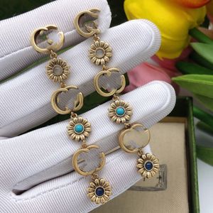 Hot Luxury Brand Jewelry GG Vintage dames bronzen bloemoorknopjes