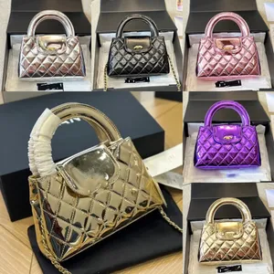 Bolsas de diseñador de lujo en caliente NUEVA CC 23K TOTE Diamante CHAK CHAND CHAND BOLSO SOLIMO SOMBRO MIBLO MEDIDO PINTURO DE CUERO PINTADO Diamante de cuero acolchado