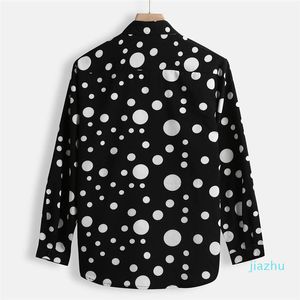 Hot Luxe Polka Dot Heren Shirt Herfst Lange Mouw Casual Heren Overhemden Hot Stijl Kleding