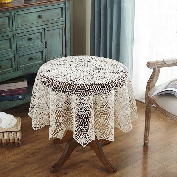 Hot Luxury Round Pastoral Crocheted cloth Dining s Home Table de couverture de Noël décorative