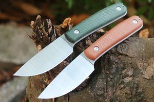 Hot M6700 Survival Straight Hunting Knife 14C28N Satin Drop Point Blade CNC Full Tang Flax Handle Outdoor Hunting Fishing Couteaux à lame fixe avec Kydex