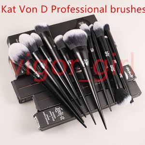 Hot make-up borstel kat von d professionele poeder fundering blozen cosmetische borstels oogschaduw schoonheid met doos