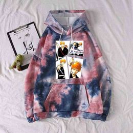 Hot Manga Bleach Kurosaki Ichigo Print Clothes Hip-Hop Hoodies Sweatshirt Y211122