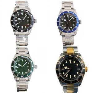 Heet mechanisch horloge vergulde zilveren horlogeband volledig roestvrij staal luxe horloge ontwerper duurzaam montre luxe zwarte wijzerplaat rode bezel automatisch polshorloge nieuw SB062 c4