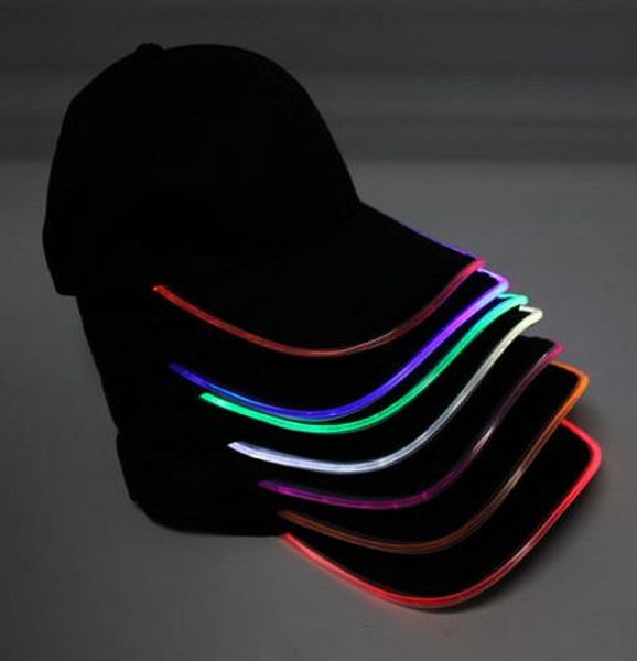 Hot Men's Women's LED Fashion sport Casquette de baseball Performer discothèque Hip hop party Casquette de baseball course de nuit led illuminé lueur chapeau Visière