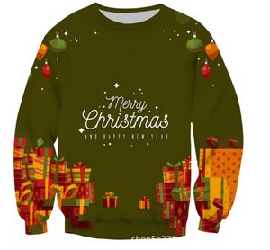 HOT Men Hoodies Sweatshirts Automne / hiver New 3D Print Sweat à capuche de Noël Européen et Américain Lâche Pull Pull 012