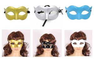 HOT Men masque monochrome fête de mascarade demi-visage un masque d'Halloween de mode simple cadeaux de masque de Noël de Venise