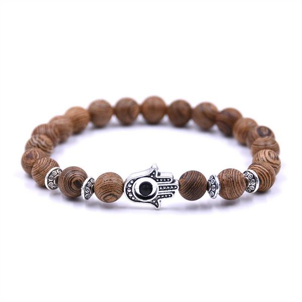 Bracelets de perles de prière en bois naturel pour hommes et femmes, Bracelets croisés en Onyx, perles de prière de méditation, bijoux de Yoga en bois pour femmes