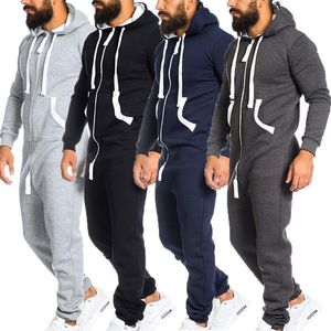 HOT Men One-piece Garment Pyjama Playsuit Zipper Hoodie Male Onesie Camouflage Print Jumpsuit Streetwear Overalls