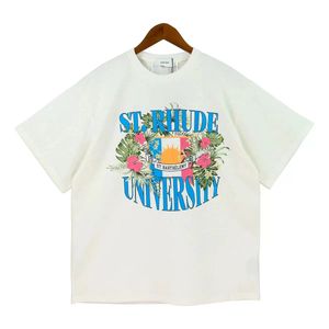 T-shirts Hot Men's SS RHUDE T-shirt de haute qualité pour hommes Spring Automne lettre Imprimerie courte manche Us Taille M xxl Unisexe 704