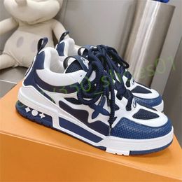 Designer skate sneakers dames heren mesh abloh sneaker platform virgil maxi casual schoenen veterschoenen runner trainer reliëf rubber echt leer broodschoen 35-47 Y39