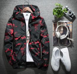 Vestes pour hommes chauds Camouflage mince veste décontractée printemps automne mâle femme coupe-vent Windrunner Zipper Cardigan manteau en plein air à capuche hauts de sport