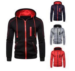 Caliente para hombre nuevos hombres con estilo chaqueta casual chaquetas abrigo rompevientos deportivo para hombre cárdigan casual suéter con capucha