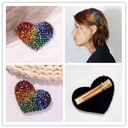 Épingles à cheveux en métal série Saint Valentin amour diamants colorés perles de riz colorées accessoires en épingle à cheveux sauvages outils bateau libre 50