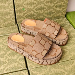 designer Slipper Luxury Designer Sandal Lady Slides platform wedge rainbows summer slippers for Women men ladies brands dearfoam Rubber Beach