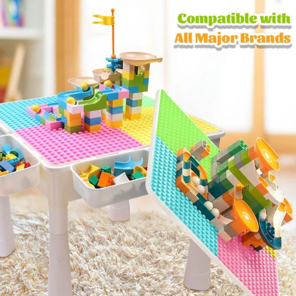 Tabla de construcción multifuncional Hot Multifuncional Actividad para niños grandes bloques de construcción compatibles Niños educativos Tabla de bloques grandes regalo