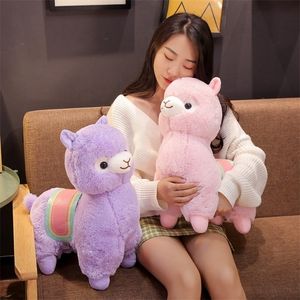 1 PC 35 / 50CM Mignon Selle Alpaga En Peluche Jouets Doux En Peluche Alpacasso Alpaga Poupées Animal En Peluche Jouet Enfants Cadeau D'anniversaire LJ201126