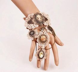 Hete nieuwe Europese en Amerikaanse gotische kant vintage armband band ring overdreven versnellingshorloge armband mode klassieke elegante elegante