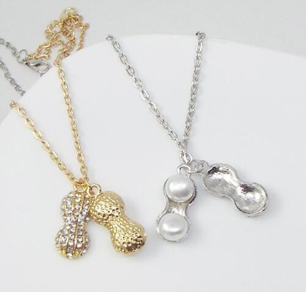 chaud nouveau collier d'arachide de perle d'eau douce bijoux corée mode chaîne de clavicule longue ensemble de fruits avec pendentif en diamant mode classique exquisi
