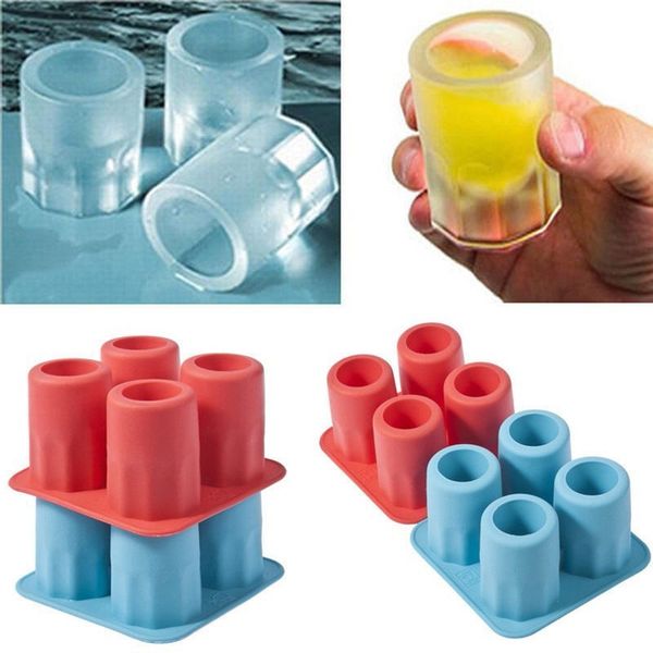 Chaud nouveau seulement Bar partie boisson bac à glace forme fraîche glaçon gel moule fabricant moule vous pouvez manger 4 tasse moule à glace tasse c396