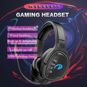 Top Bluetooth-hoofdtelefoon Gamer Audio Breathing Lights Draadloze headset Bluetooth-oortelefoon met microfoon Mute-optie voor PS4, PS5, XBOXONE