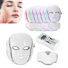 Salud Belleza 7 colores Luces LED Fotón PDT Máscara facial Cuidado de la piel Dispositivo de terapia de rejuvenecimiento Uso doméstico portátil UPS