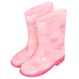 Hete nieuwe regenboog Crystal PVC Rain Boots For Kids Waterdichte jongensmeisjes Mid-Kalf Rainboots Children Non-Slip Water Shoes
