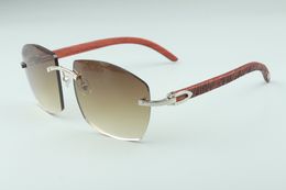 Nouvelles lunettes de soleil chaudes A4189706-6 temples en bois de tigre, lunettes unisexes de mode de qualité supérieure directe d'usine