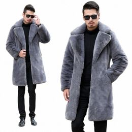 chaud nouvel hiver thermique fi imitati manteau de fourrure manteau de fourrure pour hommes lg manteau thermique de fourrure de vison veste de grande taille 10yT #