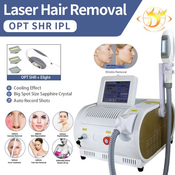 Quente mais novo Ipl Hr Elight Opt máquina de depilação a laser Rf radiofrequência rejuvenescimento da pele pigmento acne terapia vascular equipamentos de beleza