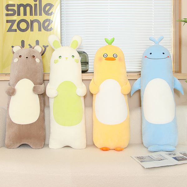 Hot Nice 90cm dessin animé Animal Rabbit Bear Duck Chick Plush Toys Farged Soft Long Sleep Pollow Cushion Cushion Kids Girls Gift