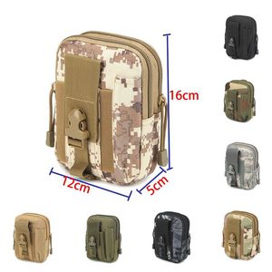 CALIENTE Bolsas de nylon Kits de emergencia Botiquín de primeros auxilios Paquete de camuflaje de cintura Acampar al aire libre Viajes Bolsa táctica Molle con bolsa de teléfonos portátiles