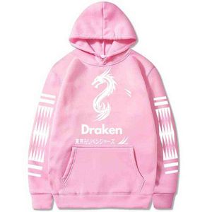 Heet Oversize Anime Hoodie Tokyo Revenkers Hoodies Hip Hop Casual Losse Draken Gedrukt Patroon Sweatshirt Unisex Top Men Y211122