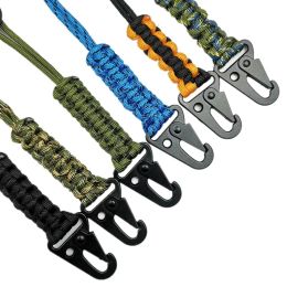 Hot Paracord Keychain Lonyard haute résistance Cordon de parachute de survie d'urgence Keychain Pleil Lampy Camerie anti-perd-perd Rope