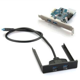 Freeshipping Hot PCI Express Carte PCI-E Adaptateur Hub 2 ports USB 30 Panneau avant 5 Gbit/s Wbscu haute vitesse