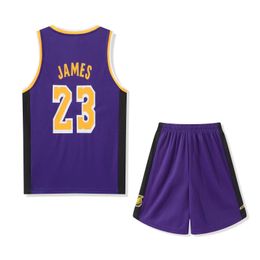 Les maillots de basket-ball personnalisés à chaud ensemble LeBron James # 23 sans manches Suites de sports de sport pour les jeunes de basket-ball uniformes