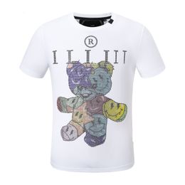 Hot Phillip Plain Men T-shirt Designer PP Skull Diamond T-shirt à manches courtes Dollar ours Tiger Brand Tee Skulls T-shirts Tops PP21518