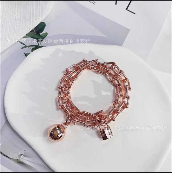 Pulsera de bola de estilo TFF de selección caliente Pulsera en forma de U Doble capa