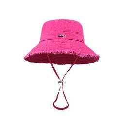 Hot Pink Bucket Hat Womens Designer Sun Hat Full Cap Fashion Promotie Gorras Fisher Hat Unisex voor Outdoor Sunscreen