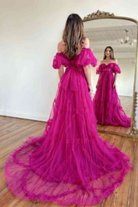 Robe de bal rose vif Fuchsia Robes de fête de soirée formelle Deuxième réception Robes de fiançailles d'anniversaire robe de soirée 04