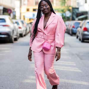 Hot Pink Street Suits voor Vrouwen Bruiloft Gasten Dragen Crop Top Business Formele Tuxedos 2 Stuk Office Plus Size (Jacket + Pants)