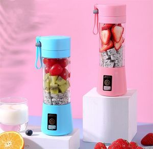 Herramientas para vegetales Licuadoras portátiles MINI USB recargable Exprimidor eléctrico Blender380ml 2 cuchillas Exprimidores de frutas Maker Blender Sports Juicing Cup 10pcs 9030