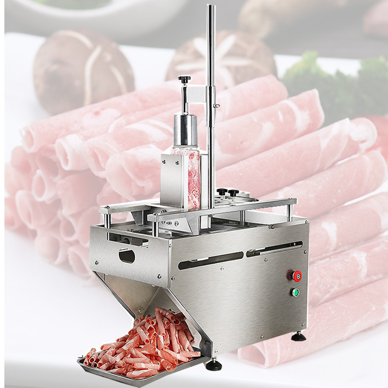 Sıçak dondurulmuş et dilimleme makinesi domuz kuzu inek sığır eti koyun eti dilimleyici kesme makinesi