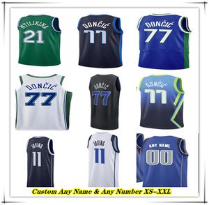 Maillot de basket imprimé Luka Doncic Kyrie Irving Tim Hardaway Jr. Grant Williams Dereck Lively II Josh Green Dirk Nowitzki Derrick Jones Kidd Mavs City Edition Enfants