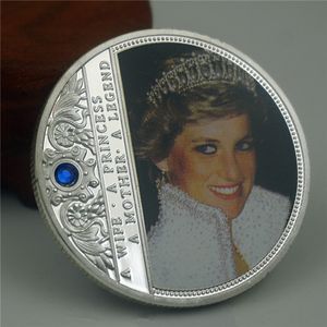 Pièce d'argent chaude de la princesse Diana, pièce du Commonwealth, pièce de portrait incrustée de diamants